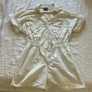 Miou Muse Tan Canvas Romper